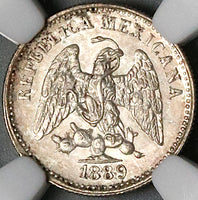 1889-Zs NGC MS 63 Mexico 5 Centavos Mint State Silver Coin POP 2/1 (22060802C)