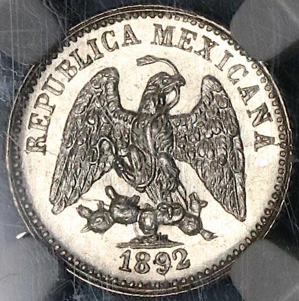1892-Mo NGC MS 64 Mexico 5 Centavos Mint State Silver Coin (23010902C)