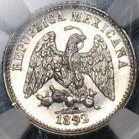 1892-Mo NGC MS 64 Mexico 5 Centavos Mint State Silver Coin (23010902C)