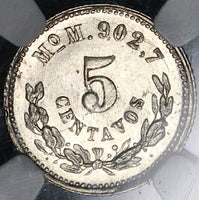 1892-Mo NGC MS 64 Mexico 5 Centavos Mint State Silver Coin (23010902C)