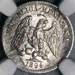 1894-Ca NGC MS 63 Mexico 5 Centavos Chihuahua Mint Silver Coin (22082501C)