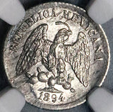 1894-Ca NGC MS 63 Mexico 5 Centavos Chihuahua Mint Silver Coin (22082501C)
