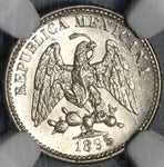 1895-Mo NGC MS 64+ Mexico 5 Centavos 78K Minted Silver Coin POP 1/0 (21062203C)