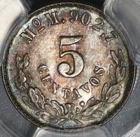 1898-Mo PCGS MS 64 Mexico 5 Centavos Mint State Silver 80k Minted Coin POP 1/0 (20090501C)