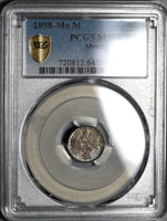 1898-Mo PCGS MS 64 Mexico 5 Centavos Mint State Silver 80k Minted Coin POP 1/0 (20090501C)