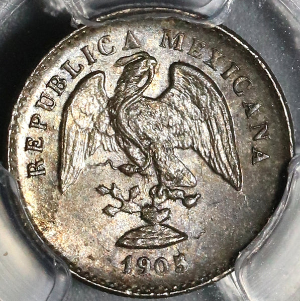 1905-Mo PCGS MS 65 Mexico 5 Centavos Silver GEM Coin POP 2/0 (20090502C)