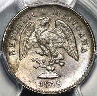 1905-Mo PCGS MS 65 Mexico 5 Centavos Silver GEM Coin POP 2/0 (20090502C)