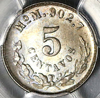 1905-Mo PCGS MS 65 Mexico 5 Centavos Silver GEM Coin POP 2/0 (20090502C)