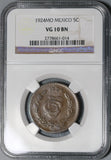 1924 NGC VG 10 Mexico 5 Centavos Bronze Key Date Coin (21011102C)