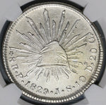 1829-Pi NGC XF Det Mexico 8 reales Scarce Potosi Mint Silver Coin (21090704C)