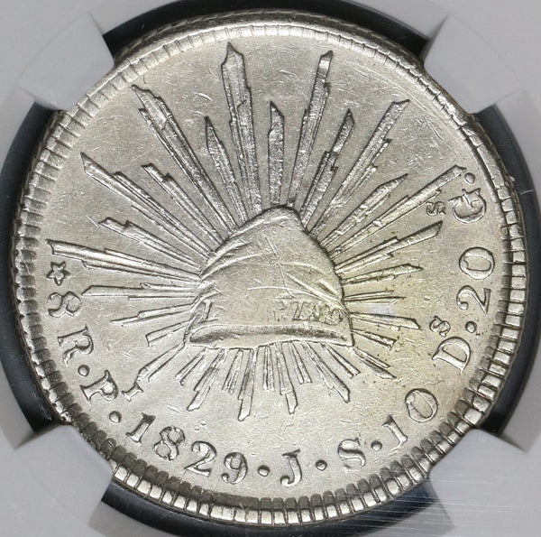 1829-Pi NGC XF Det Mexico 8 reales Scarce Potosi Mint Silver Coin (21090704C)