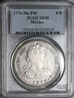 1776 PCGS XF 45  Mexico 8 Reales Charles III Spain Colonial Coin (23021701C)