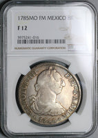 1785 NGC Fine 12 Mexico 8 Reales Charles III Spain Colonial Silver Coin (21122901C)