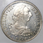 1786 NGC MS 60 PL Mexico 8 Reales Charles III Proof Like Colonial Silver Coin (21111703C)