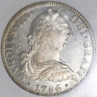 1786 NGC MS 60 PL Mexico 8 Reales Charles III Proof Like Colonial Silver Coin (21111703C)