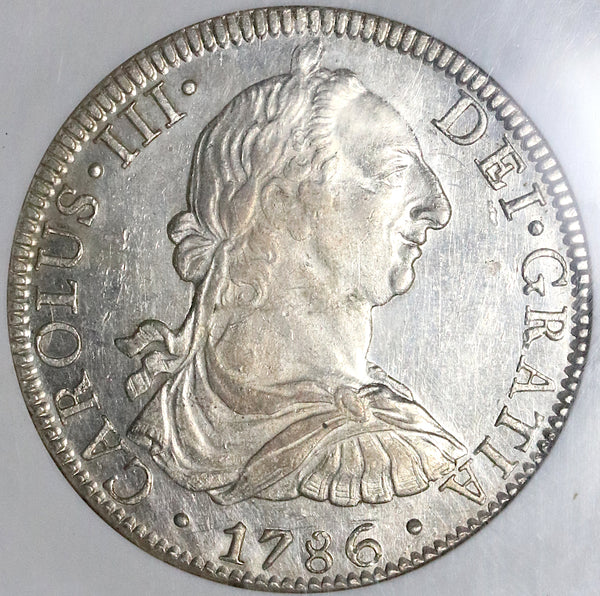 1786 NGC MS 60 PL Mexico 8 Reales Charles III Proof Like Colonial