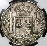 1788 NGC VF Mexico Charles III 8 Reales Pillars Silver Dollar Coin (23030701C)