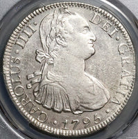 1795-Mo PCGS AU Mexico 8 Reales Charles IV Silver Dollar Spain Colonial Coin (22110201C)