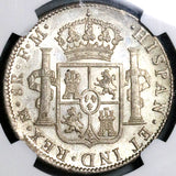 1797 NGC MS 62 Mexico 8 Reales Charles IV Pillars Silver Coin (23011603C)