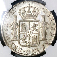 1797 NGC MS 62 Mexico 8 Reales Charles IV Pillars Silver Coin (23011603C)