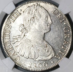1800 NGC MS 61 Mexico 8 Reales Charles IV Pillars Spain Colonial Silver Coin (22111301D)