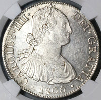 1800 NGC MS 61 Mexico 8 Reales Charles IV Pillars Silver Coin (22111301D)