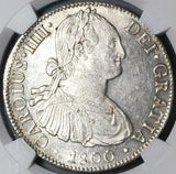 1800 NGC MS 61 Mexico 8 Reales Charles IV Pillars Spain Colonial Silver Coin (22111301D)