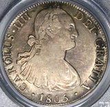 1805 PCGS AU 58 Mexico 8 Reales Charles IV Pillars Silver Coin (23011604C)