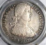 1810 PCGS AU 53 Mexico 8 Reales Ferdinand VII Pillars Military Bust Silver Coin (23012501C)