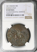 1813 NGC VF Mexico Oaxaca Sud 8 Reales War Independence Coin (23030901C)