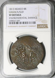 1813 NGC VF Mexico Oaxaca Sud 8 Reales War Independence Coin (23030901C)