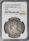 1813/2-Ga NGC VF 35 War Independence Mexico 8 Reales Guadalajara Coin (21020802C)