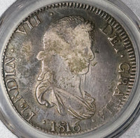 1816-Zs PCGS VF 30 Mexico 8 Reales War Independence Royalist Zacatecas Silver Coin (20022303C)