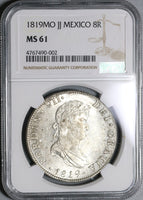 1819-Mo NGC MS 61 Mexico Silver 8 Reales Spain Colonial Silver Coin (20061201D)