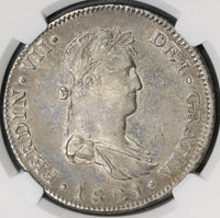 1821-Ga NGC AU 53 War Independence Mexico 8 Reales Guadalajara Coin (18112701C)