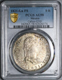 1821-Ga PCGS AU 58 Mexico 8 Reales War Spain Guadalajara Mint Silver Coin POP 1/1 (21091201D)