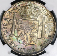 1821-Zs NGC AU 58 War Independence Mexico 8 Reales Silver Coin (20050903C)