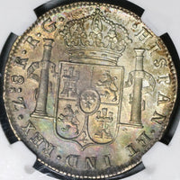 1821-Zs NGC AU 58 War Independence Mexico 8 Reales Silver Coin (20050903C)