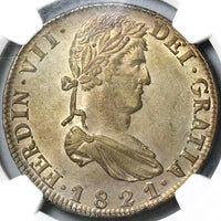 1821 Zs NGC AU 58 Mexico 8 Reales Zacatecas War Independence Silver Dollar Coin (22052201D)