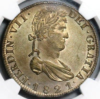 1821 Zs NGC AU 58 Mexico 8 Reales Zacatecas War Independence Silver Dollar Coin (22052201D)