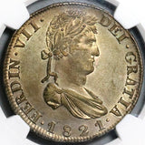 1821 Zs NGC AU 58 Mexico 8 Reales Zacatecas War Independence Silver Dollar Coin (22052201D)