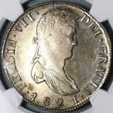 1821 Zs NGC AU 58 Mexico 8 Reales Zacatecas War Independence Coin (22013002C)