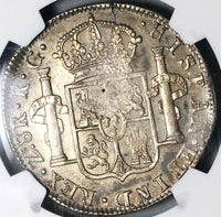 1821 Zs NGC AU 58 Mexico 8 Reales Zacatecas War Independence Coin (22013002C)