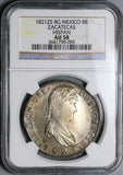 1821 Zs NGC AU 58 Mexico 8 Reales Zacatecas War Independence Coin (22013002C)