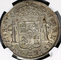 1821-Zs NGC AU 58 War Independence Mexico 8 Reales Silver Coin (18090106C)