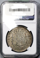 1821-Zs NGC AU 58 War Independence Mexico 8 Reales Silver Coin (18090106C)