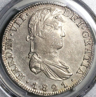 1821 Zs PCGS AU Mexico 8 Reales Zacatecas War Independence Silver Coin (22080402C)