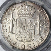 1821 Zs PCGS AU Mexico 8 Reales Zacatecas War Independence Silver Coin (22080402C)