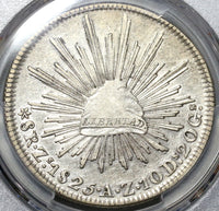 1825-Zs PCGS AU 53 Mexico 8 Reales Zacatecas Scarce Silver Very Scarce Dollar Coin (19120901D)