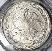 1825-Zs PCGS AU 53 Mexico 8 Reales Zacatecas Scarce Silver Very Scarce Dollar Coin (19120901D)
